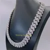Anpassade smycken Big Guy Necklace Ice Out VVS1 Moissanite Diamond D Color Sterling Sier Rose White Yellow Cuban Link Chain