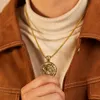 Fashion Gifts Ancient Greek Jesus pendant stainless steel necklace For Mens Rolo Chain 3mm 24''