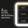 Çıkarılabilir 10x büyütme aynası ile ayarlanabilir bölücülerle aydınlatılmış LED aynalı seyahat makyaj çantası 240116