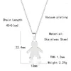 Pendentif Colliers Mode En Acier Inoxydable Mignon Garçon Pour Femmes Enfants Graver Nom Collier Bijoux De Famille