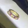 Tiff Ring Designer Mulheres Top Quality Anéis Celebridade Nova Cruz Full Diamond Color Separação Anel é super requintado e elegante com completo