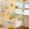 Curtain Sunflower Tulle Curtains for Living Room Bedroom Kitchen Window Panels Drapes Sheer Voile Home100*200cm Home Decorationvaiduryd