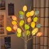 60cm Easter Brich Tree Lamp 40LED Eggs Ornaments Hanging Decorations for Home Spring Festival Party Table Decor 240116