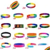 Autres fournitures de fête festive Rainbow LGBT Pride Bracelet LGBTQ Sile Caoutchouc Bracelets Accessoires Cadeaux pour Gay Lesbiennes Femmes Hommes Whol Otu0L