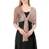 Foulards Châle Transparent Gland Mince Étincelant Avec Boucle Mariée Robe De Demoiselle D'honneur Épaule Wrap Soirée De Mariage