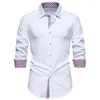 Koszulki męskie Plaid Patchwork Formal Classic Business Workplace Długie rękaw Męski ślub Męski Bankiet Chemise Hombre