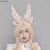 Headbands Cartoon Headband Rabbit Ears Shape Hair Hoop Carnivals Party Headpiece Hairband Easter Party Costume Props Unisex YQ240116