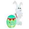 Easter Bunny Uppblåsbara dekorationer 59ft Rabbit Balloon Buildin LED Light Glowing Outdoor Yard Garden Decor för Party Holiday 240116