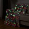 1pc Glow In The Dark Blanket Unicorn Flannel Throw Blanket Soft Warm Couch Blankets Lightweight Blanket For Kids 240116