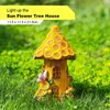 Lampy trawnikowe Craft Miniaturowy dom Słoneczny LED LED Garden Fairy Outdoor Walkway Sun Flower Domek Świąteczny Dekoracja lampy świątecznej YQ240116