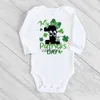 Rompers My 1st St. Patrick's Day Print Bodysuits Boys Girls Clothing Newbron First St. Patrick's Day Outfit Gift Romper Infant Bodysuit H240508