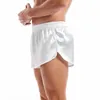 Slips Sous-vêtements en satin Boxers Boxer sexy pour hommes Slip de pyjama en soie lisse Short ample Split Man Lounge Boxershorts Home Slp Bottoms