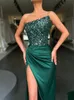 Vrouwen Elegante Pailletten Bodycon Lange Avondjurk Strapless Hoge Split Verjaardagsfeestje Sexy Maxi Jurk Dames Zomerkleding 240115