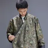 Tibet Trend Herren Sommer Casual Sammlermantel Chinesischen Stil Locker sitzende Tang-Anzug Langarm Stehkragen Jugendjacke