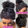 Kinky Curly Human Hair Peruki Blueless Peruka ludzkie włosy gotowe do noszenia 360 Pełna koronkowa peruka 13x4 HD koronkowa peruka czołowa