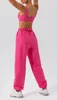 AL-0055 Terno de ioga Pink quente conjuntos de ginástica feminina de ginástica com leggings e calças de moletom com cinto Feminino Use roupas esportivas de traje esportivo