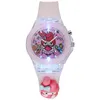 Meisjeshorloge Siliconen kinderband Gekleurd licht Kinderhorloge Student Quartz Klok Groothandel