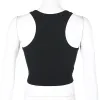 2024 sommer Frauen t-shirts Crop Top Sexy Designer Marke Sport Schulter Schwarz Weiß Tank Casual Ärmellose Backless T-shirts