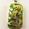 Superbe pendentif et collier en Jade vert dragon 18KGP pour hommes, superbe, 268q