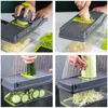 14 in 1 Multifunctional Vegetable Cutter Shredders with Basket Fruit Potato Onion Chopper Carrot Grater Slicer Mandoline