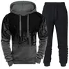 Primavera otoño hombres 2 piezas traje sudadera Splash sudaderas con capucha pantalones de chándal Casual Fitness ropa deportiva masculina S-4Xl ropa de hombre 240116