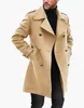 Trenchrock Men Classic Double Breasted Long Coat Herrkläder Långa jackor Rockar British Style Overcoat S-4XL Storlek 240116