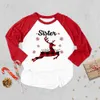 Familienübereinstimmende Outfits Hirsch gedruckte Familie Matng Kleidung Weihnachten Mama Papa Tochter Sohn T-Shirt Kleidung Xmas Party Familie Langarm Outfit Tops H240508