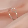 14K vit guldring kärlek mode hjärtan bröllopsringar för kvinnor tillbehör anillos mujer bague femme smycken