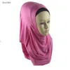 Lenços tj88 180 70cm fácil usar mulheres muçulmano crinkle hijab cachecol femme musulman algodão macio lenço islâmico xales e envoltórios