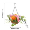 Decorative Flowers Artificial Fake Hanging Plants Geranium Basket Morning Glory Plastic Mix Color Hanger For Porch Home Wall