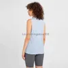 LU-187 Sporttop Dames Vrije tijd Mouwloos Gymvest Workout Ademend Los Sexy Yoga Blouse Backless Fitness Tanktop Racerback zonder beha