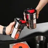 Bouteilles d'eau Tasse à boire en acier inoxydable poli avec couvercle rabattable Bouteille isolée sous vide réutilisable pour café glacé boissons froides bière