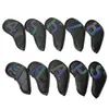 10 Stuks Golf Iron Covers Set Waterbestendig Slijtage Club Headcover Voor Spelers Shaft Outdoor Sport Display 240116