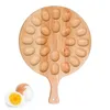 Kitchen Storage Wooden Compartment Fixed Egg Rack Creative Deviled Tray And Plates With Durable Handle Multi-compartment Accessory