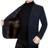 Men's Suits Men Winter Casual Woolen Blazers Jackets Business Coats Wool Blends Male Fleece Slim Fit Mens Clothing