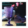 Wholesale 270Ml European Style Embossed Stained Glass Wine Lamp Thick Goblets 7 Colors Wedding Decoration Gifts A0059 Drop Delivery Dhcqn