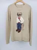 24SS Autumn Women's Designer Sweater Cartoon R Bear broderi mode långärmad stickad pullover ull bomull mjuk kvinnors stil