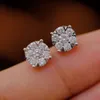 XIY 0.54CT Pendientes de oro sólido de diamante natural para mujeres