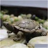 Oggetti decorativi Figurine Simation Mini Turtle Micro Paesaggio Ornamenti Giardinaggio Balcone Vaso di fiori Succents Decorazione Tortois Dhvtr