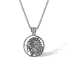 Fashion Gifts Ancient Greek Jesus pendant stainless steel necklace For Mens Rolo Chain 3mm 24''