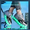 Chłopięcy trampki Luminous Skate Buty podwójne kółki Rolki Rolki Dzieci sport