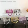 Axelväskor Rensa transparent akrylbox Kvällskoppling Kvinnliga Fashion Chain Crossbody Bag 2023 Ny knuten vävd axelhandväska T240116