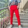 Men's Jeans Fashion Men Denim Designer Straight Hole All-match Brand White Red Black Pants Male Large Size Hip Hop Trousers