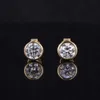 10K Solid Gold Round Shape Bezel Setting Lab Grown Diamond Stud Earrings