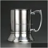 16oz uns dubbel vägg 18/8 rostfritt stål Tankard ölmugg högkvalitativ spegelfinish FY5036 Drop Delivery Dhnob