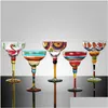 Heupflessen 270 ml creatieve Margarita wijnglazen handgemaakte Colorf cocktail glazen beker beker lood-thuis bar bruiloft feest drinkware D Dh29I