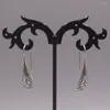 Boucles d'oreilles pendantes en argent Sterling 925 véritable pour femmes, queue de phénix sculptée porte-bonheur