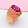 Bagues de cluster 585 Purple Gold Large Version Ruby Redimensionnable pour les femmes Artisanat unique Magnifique Luxe 14K Rose Bijoux Cadeau