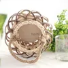 Candle Holders Wicker Lantern Electronic Candle Holder Hanging Windproof Crafts Festival Home Decor Round Wedding Vintage Wooden Candlestick YQ240116