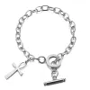 Bracelet à breloques amulette croix Ankh égyptienne pour femme, couleur dorée, chaîne en or jaune 14 carats, bijoux égyptiens, cadeau